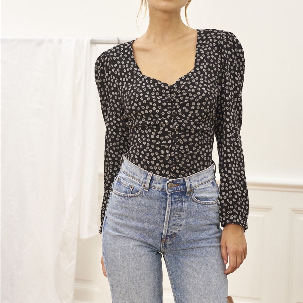Rouje Paris Natacha Button Top Size 34